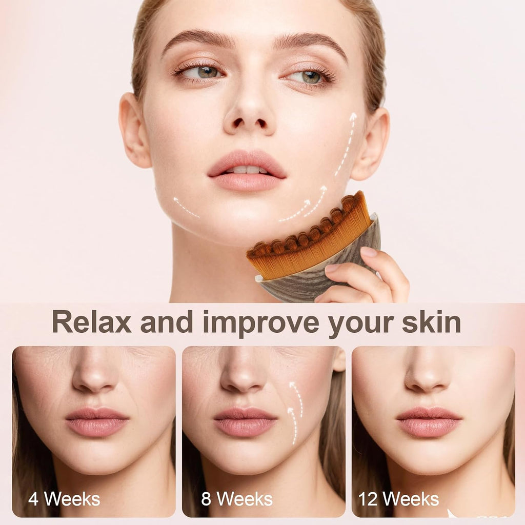 Facial Massage Brush for Glowing Skin, Lymphatic Drainage, Face Lift Tool for Puffiness & Skin Tightening