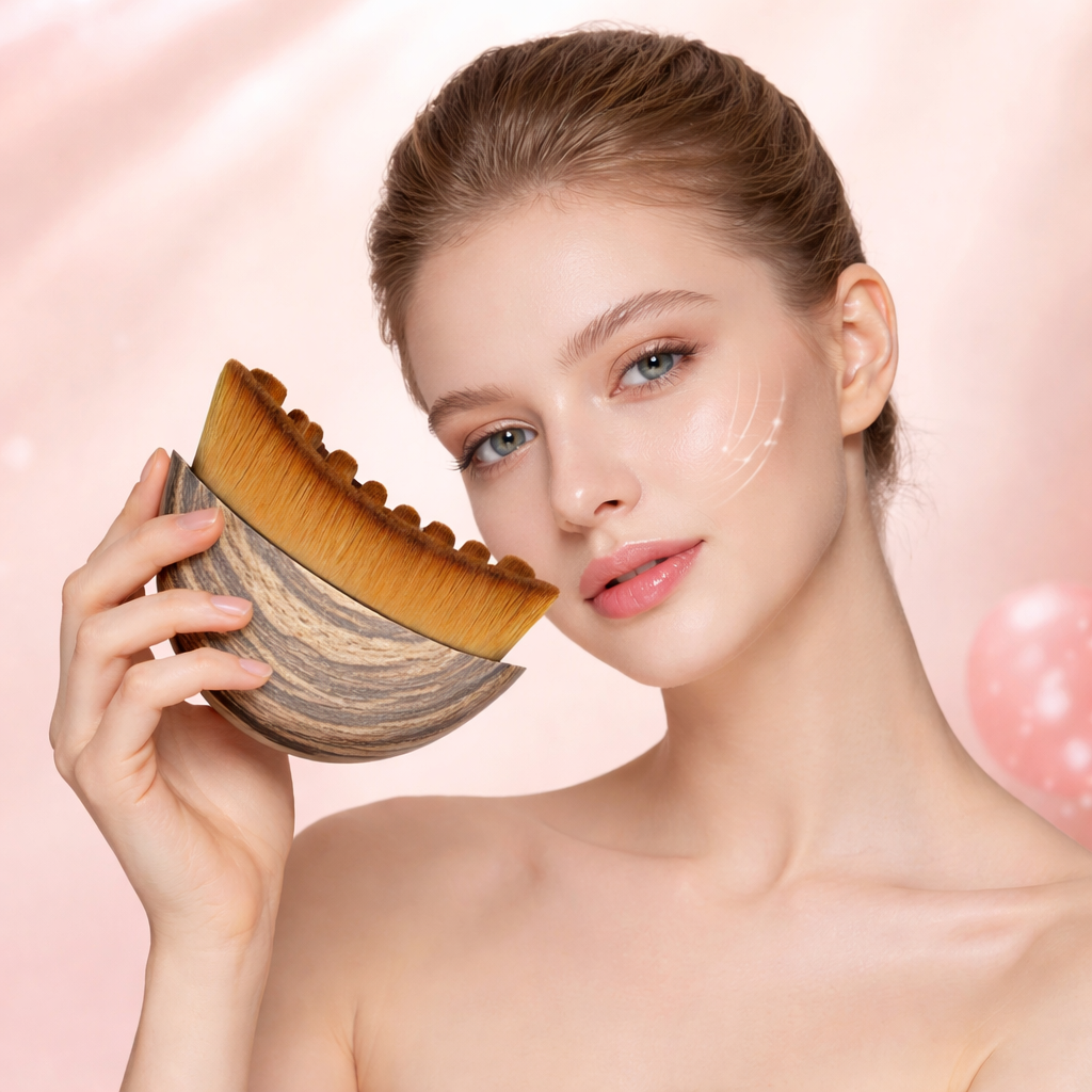 Facial Massage Brush for Glowing Skin, Lymphatic Drainage, Face Lift Tool for Puffiness & Skin Tightening