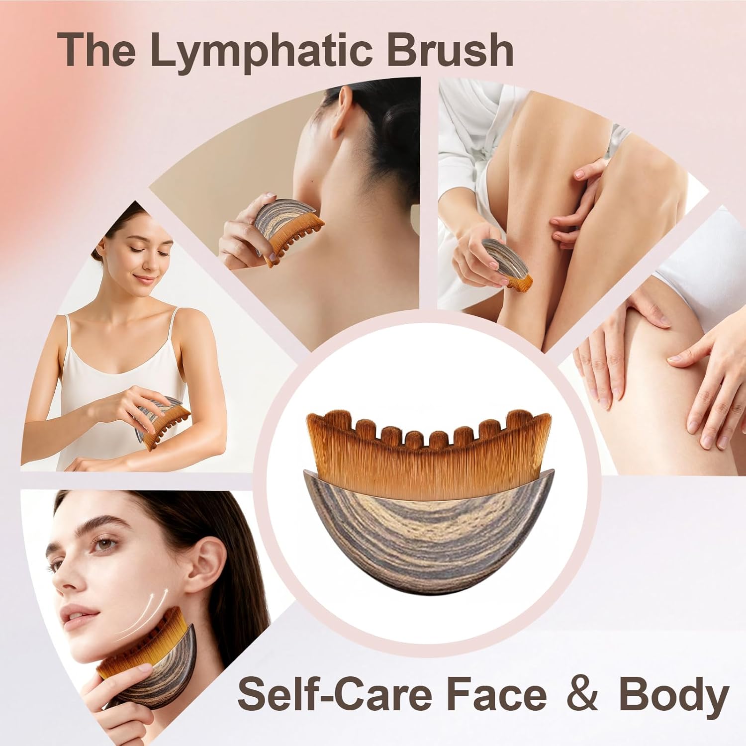 Facial Massage Brush for Glowing Skin, Lymphatic Drainage, Face Lift Tool for Puffiness & Skin Tightening